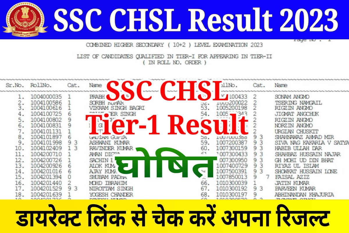 SSC CHSL Result Out: Check Tier 1 Result, Score Card & Merit List, Direct Download Link