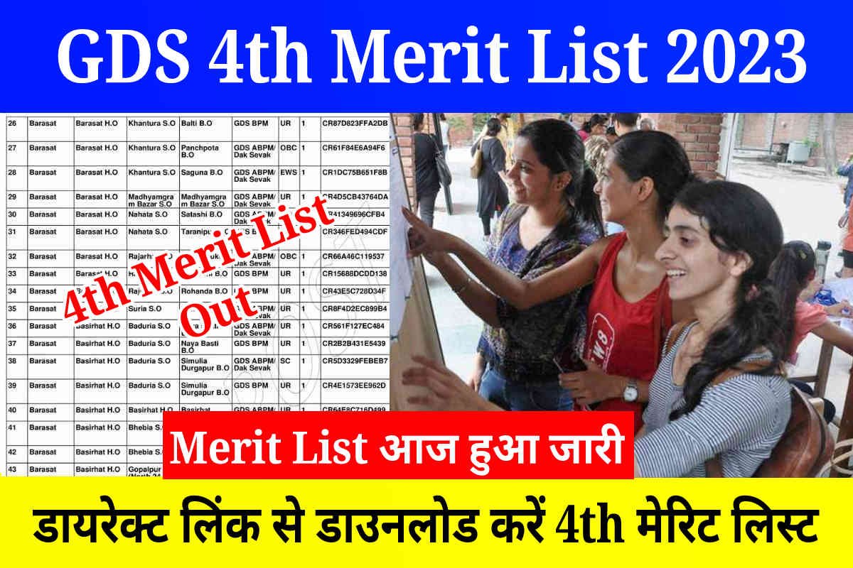 India Post GDS 4th Merit List Out : GDS 4th Merit List Release Today, Download State wise PDF
