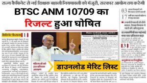 BTSC ANM Result 2024 Declared, Direct Link to Check BTSC ANM Result & Download Merit List, Link Activate