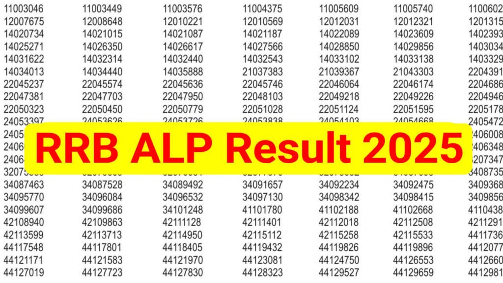 RRB ALP Result 2025, Download Merit List PDF & Check Result