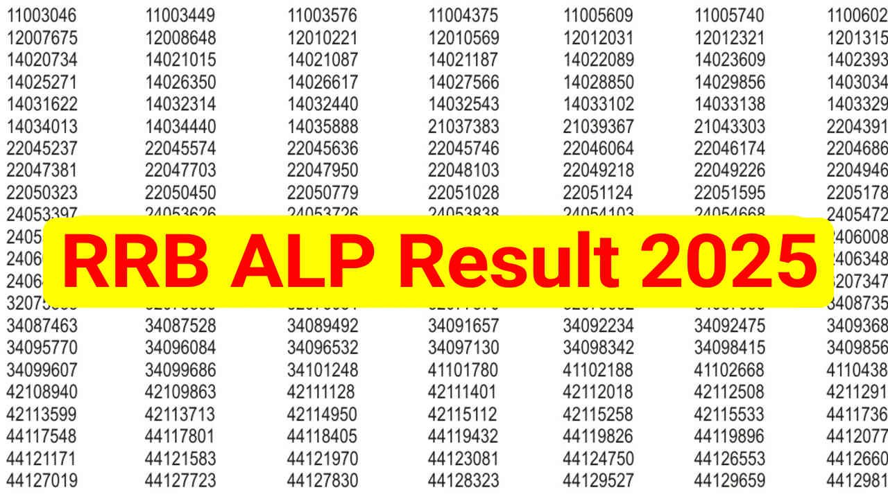 RRB ALP Result 2025, Download Merit List PDF & Check Result