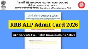RRB ALP Admit Card 2026 Out, CBT 1 Hall Ticket Download Link